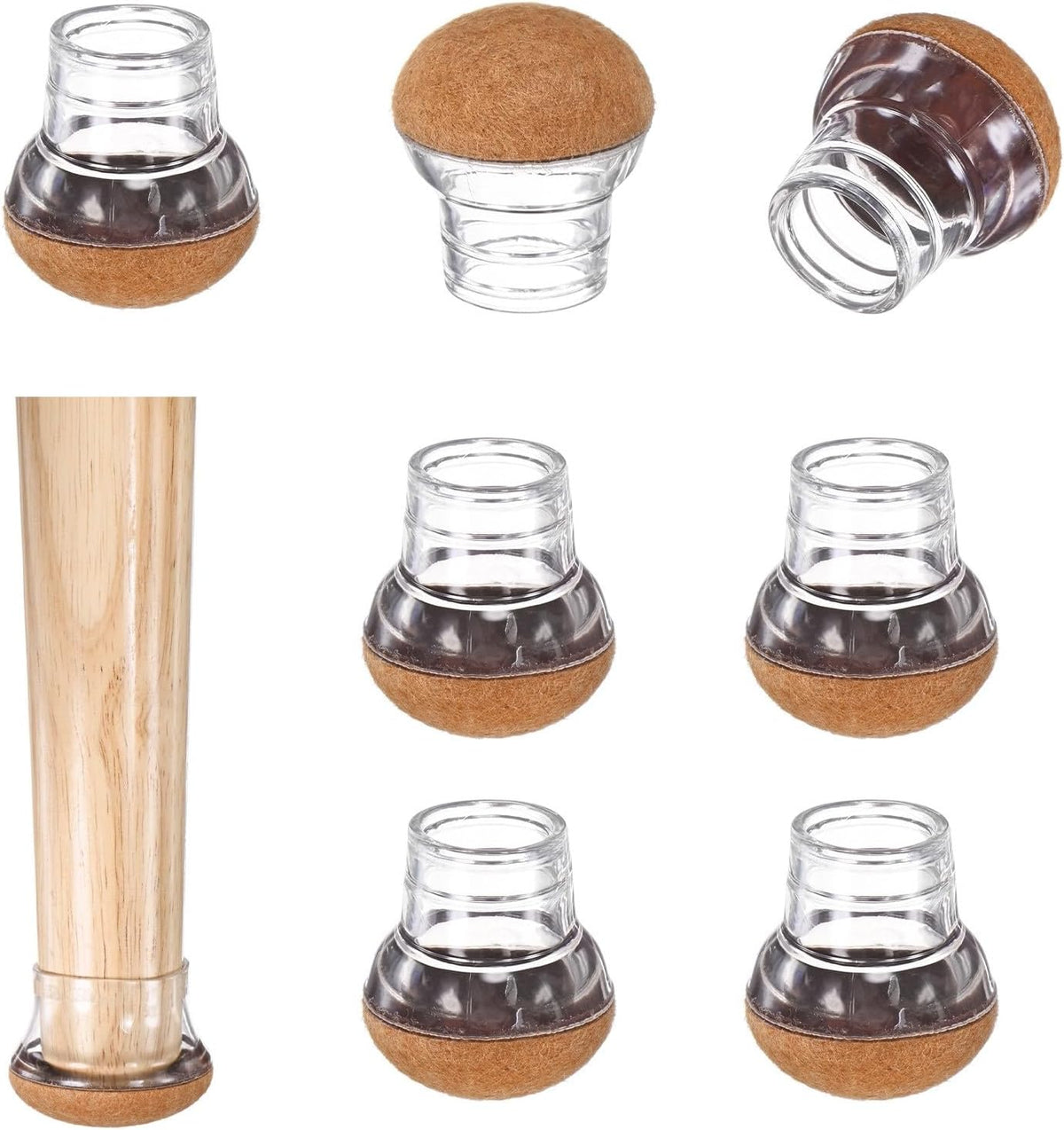 ya 26 10.21 baidi 8-Pack Chair Leg Floor Protectors, 0.55-0.75 Silicone Round C