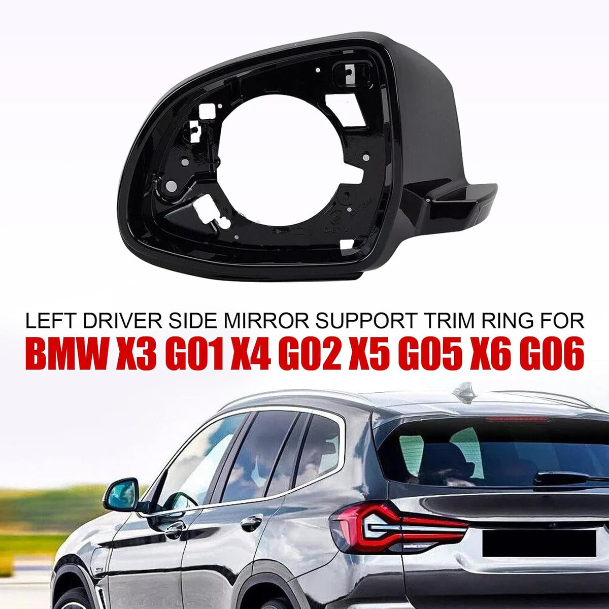 ya 11 9.14 baidiLeft driver side mirror support trim ring for BMW X3 G01 X6 G06 X5 G05 X4 G02-