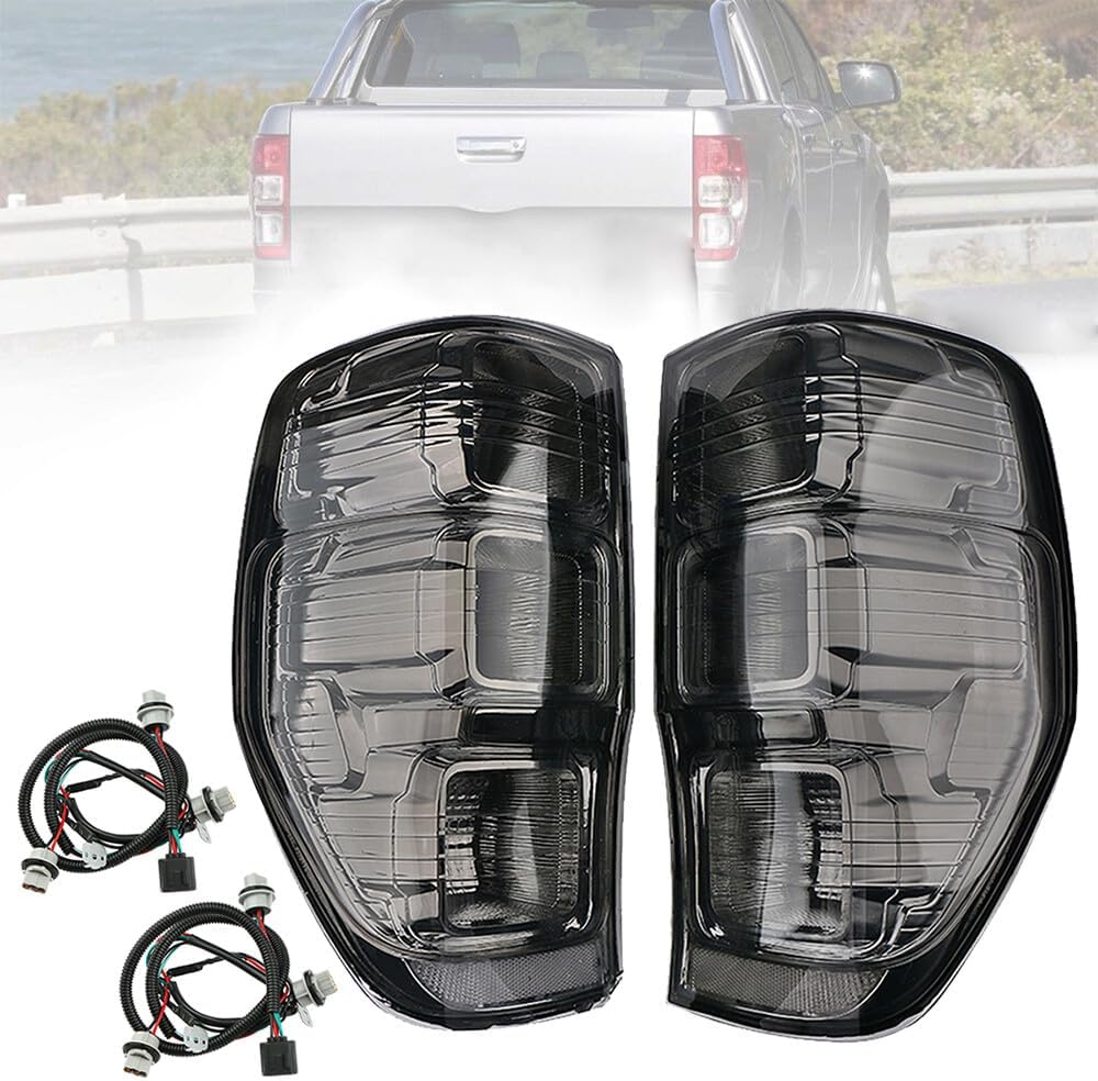 ya 10 9.16 zhengce 2pcs SMOKE Black Tail Lights for Ford RANGER T6 MK1 MK2 WildTrak 2011-2018