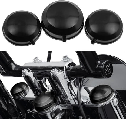 ya 2 8.15 Black Front Upper Fork Stem Covers Fit for Harley Dyna FXDCI FXDLI FXDWG 2006-17