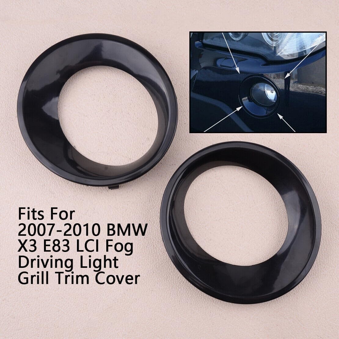 ya 7 8.24 baidi pair of front fog lamp ring cover molding decoration fits for BMW X3 E83 LCI 07-10
