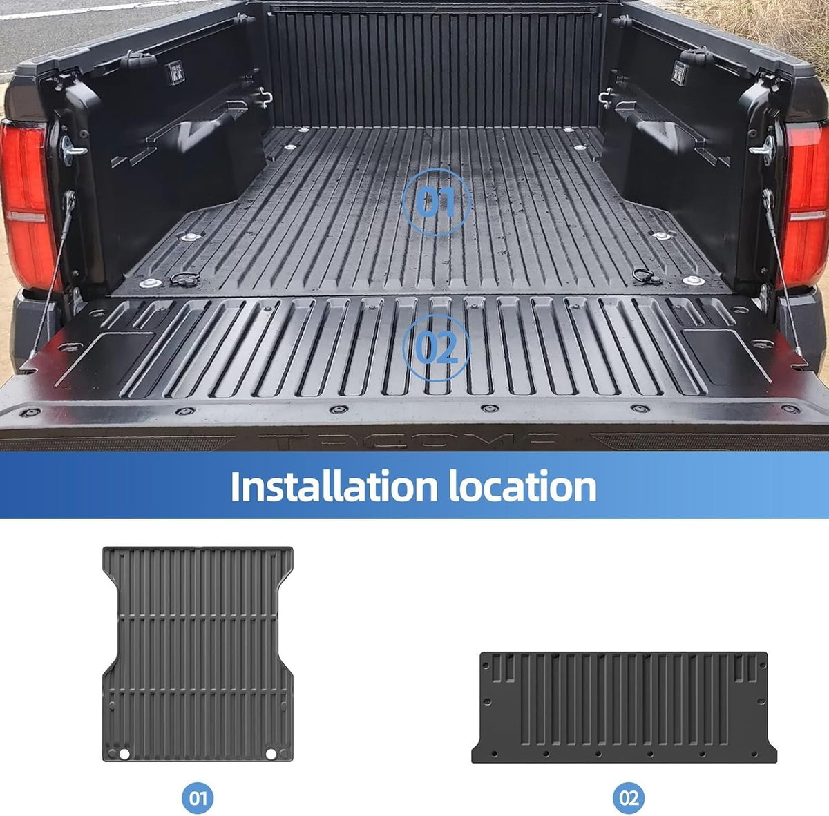 ya 4 8.10 for Toyota Tacoma 2024 Only Fit 6FT Truck Bed Liner Pad TPE Car Truck Bed Mat