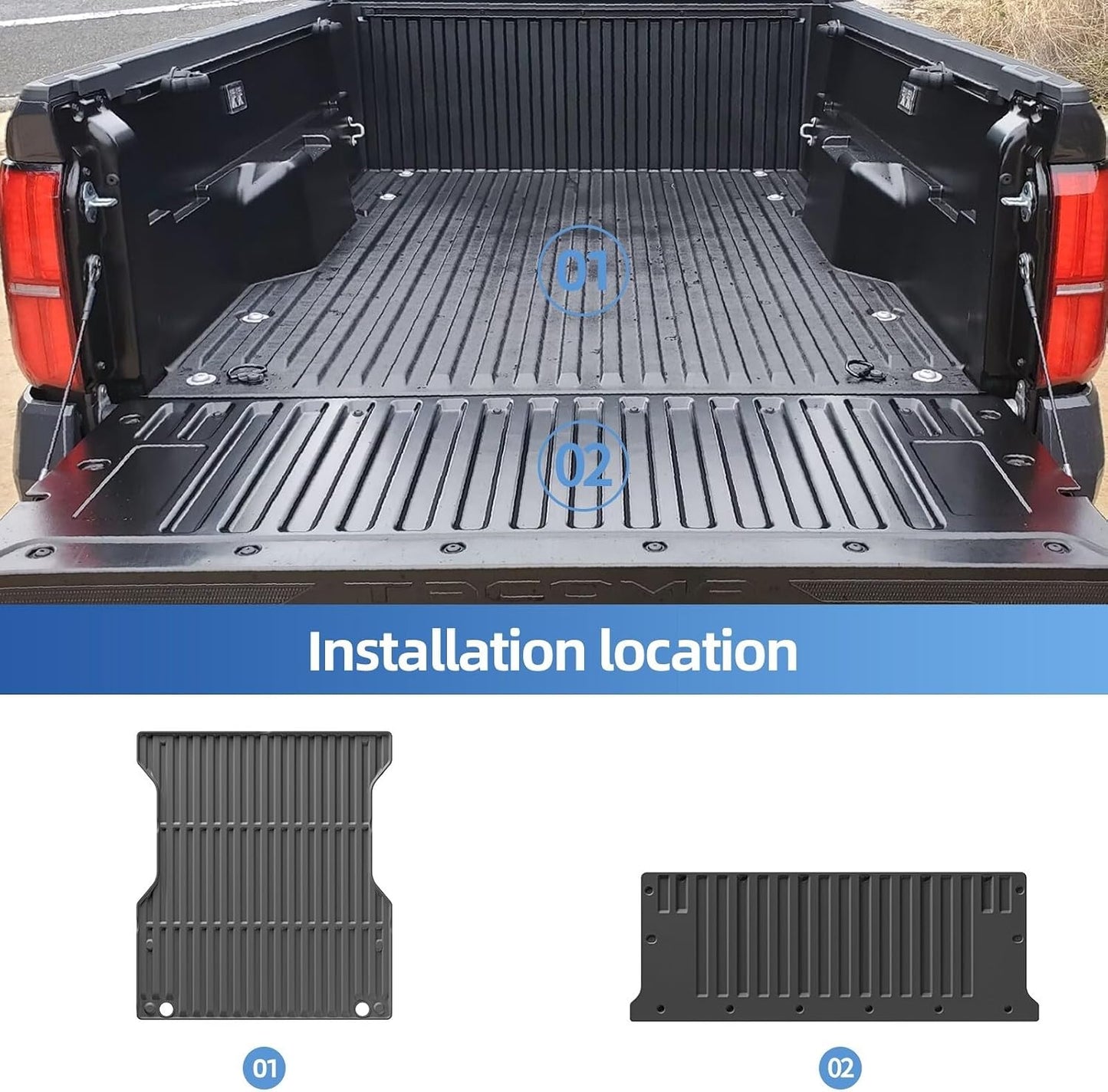 ya 7 8.24 baidi for Toyota Tacoma 2024 Only Fit 6FT Truck Bed Liner Pad TPE Car Truck Bed Mat