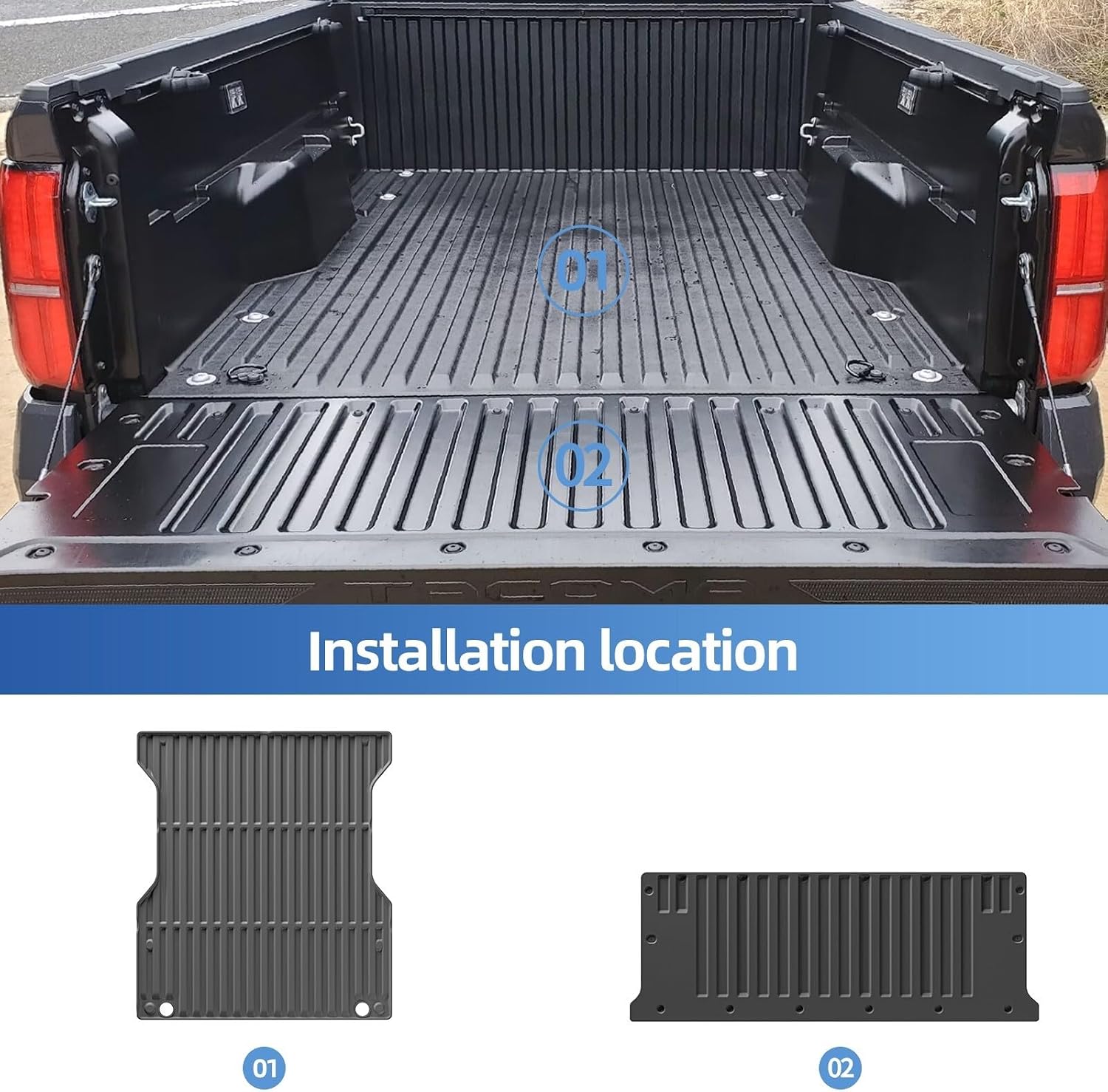 ya 7 8.24 baidi for Toyota Tacoma 2024 Only Fit 6FT Truck Bed Liner Pad TPE Car Truck Bed Mat