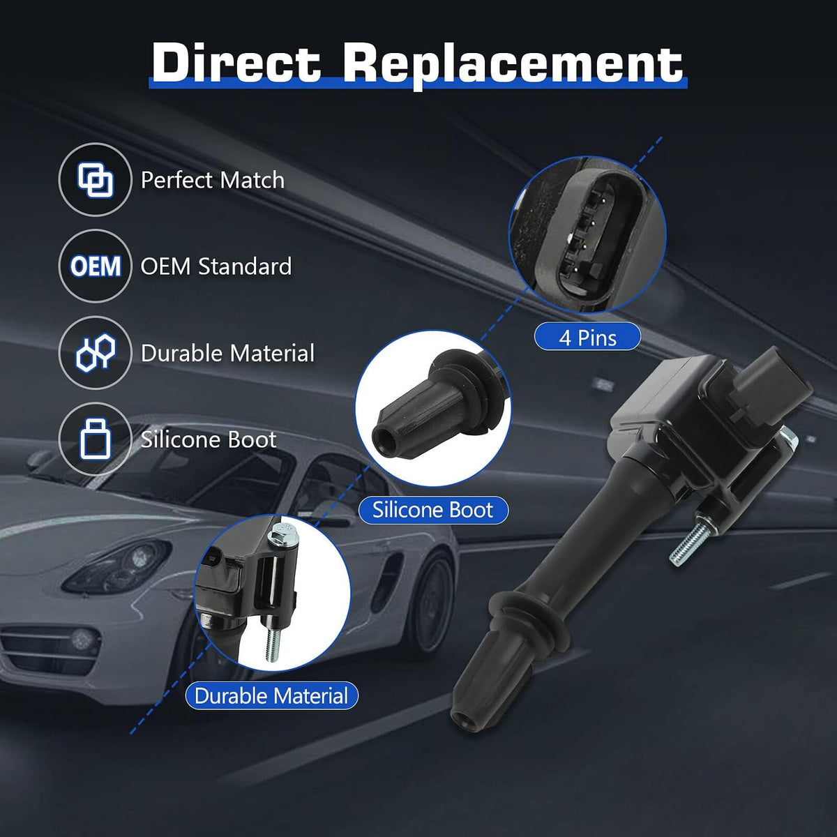 ya 9 10.24 4X Ignition Coils & Iridium Spark Plugs for Chevy for Cruze Malibu 1.4L 1.5L UF802