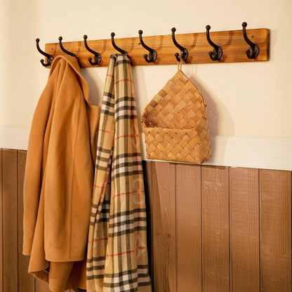 ya 26 10.21 baidi Rustic Style Coat Rack, Wall-Mounted, 35.43 inches Long.