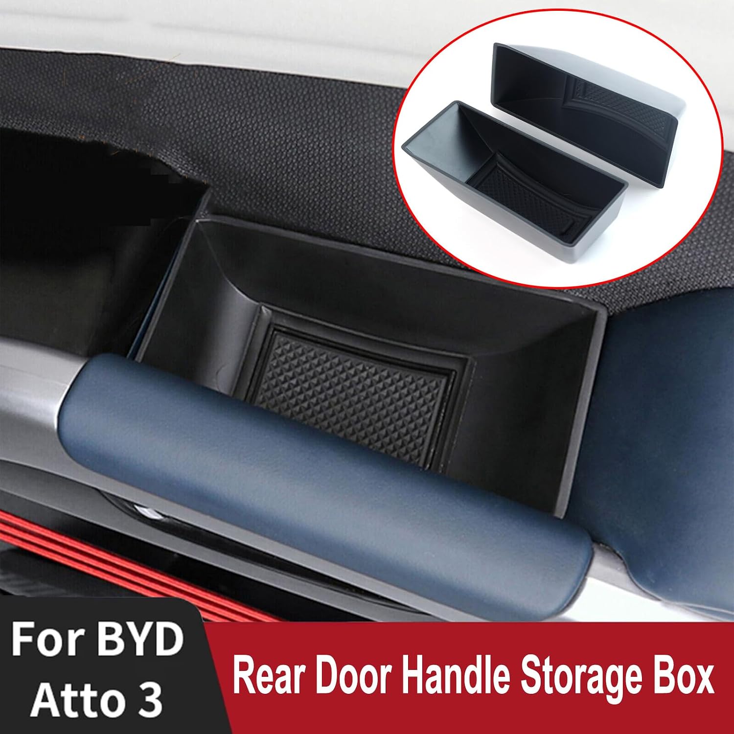 ya 4 8.24 baidi for BYD Atto 3 Yuan Plus 2022-24 Car Interior Rear Side Door Armrest Storage Box