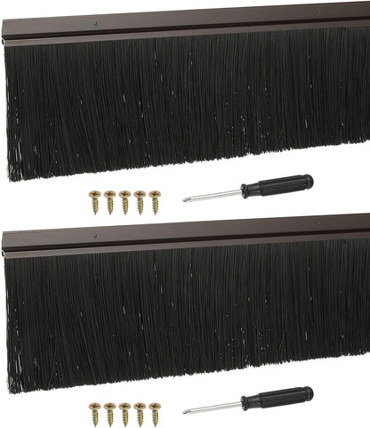 ya 26 10.21 baidi Door Sweep Brush Sweeps 3.5 Black PP Brush 39L x 4.5W -H-Shape(2 Pcs, Brown)