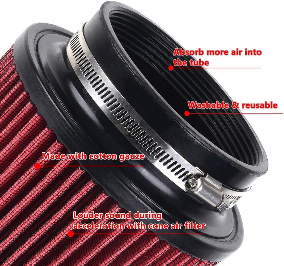 ya 13 9.15 baidi 3, 3.5, 4, 10.5 Tall Red Per for MAN ce High Flow Cold Air Intake Air Filter