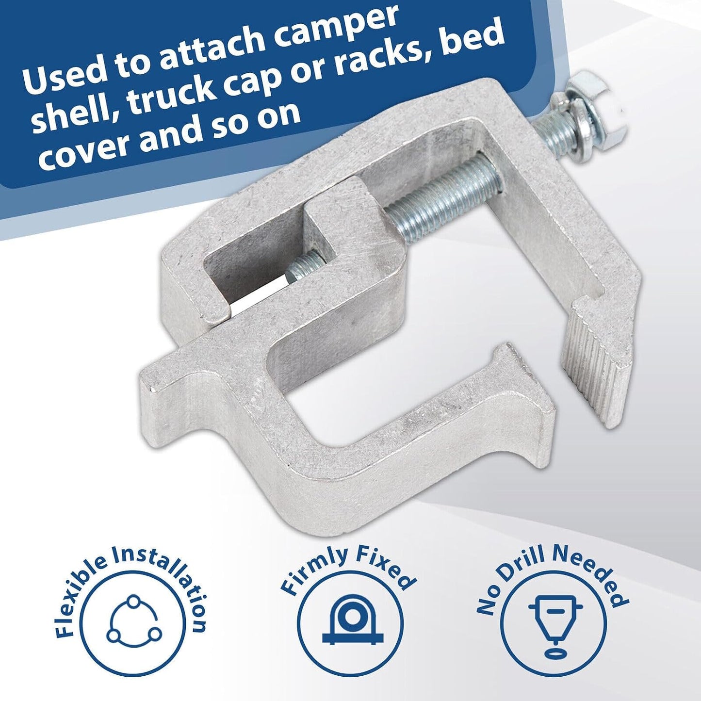 ya 5 8.10 8-Pack Truck Cover Mount Camper Aluminum Shell Mounting Clips Heavy Duty Sheet