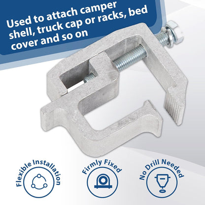 ya 5 8.10 8-Pack Truck Cover Mount Camper Aluminum Shell Mounting Clips Heavy Duty Sheet