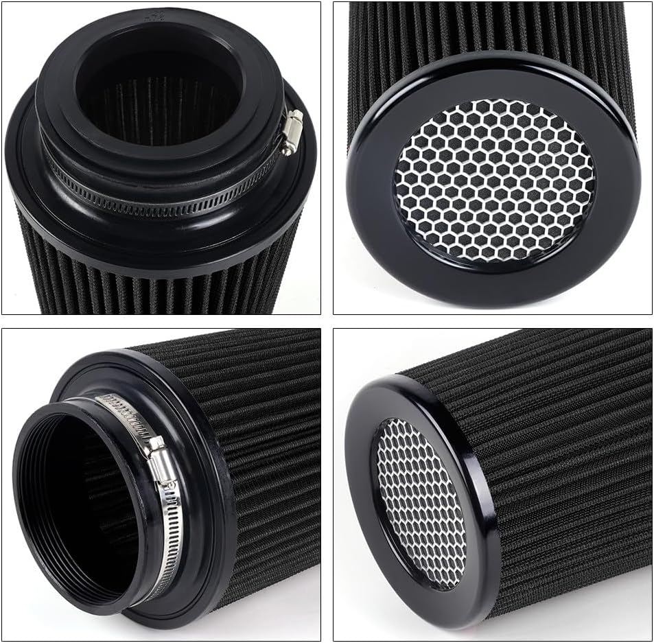 ya 13 9.15 baidi 3 3.5 4 Cold Air Intake Filter Inlet 3 Sizes in 1 10.5 Tall Universal Black