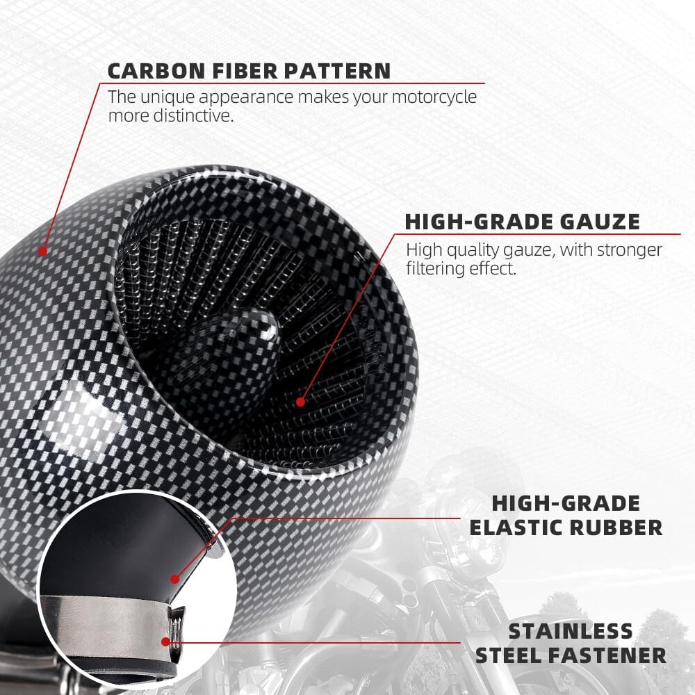 ya 13 9.15 baidi 2Pcs Pit ATV Scooter Air Intake Filter Cone Rod 28mm/35mm/42mm/48mm Adapter
