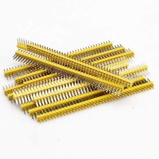ya 16 10.20 baidi 50pcs 40 Pin 2x40 Double Row Male 2.54 Breakable Pin Header Connector Strip