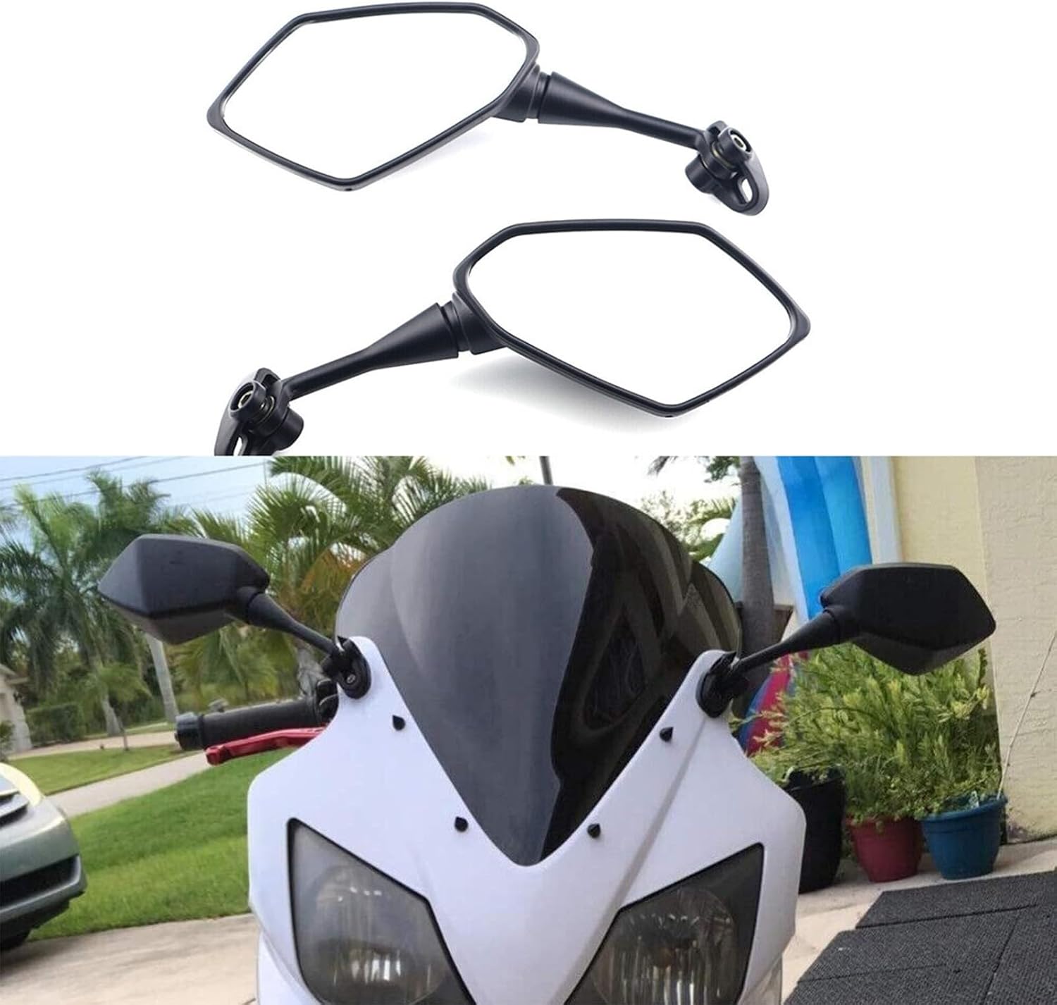 ya 2 8.15 Motorcycle Rearview Mirrors for Suzuki Katana GSX600/750F 1998-2008