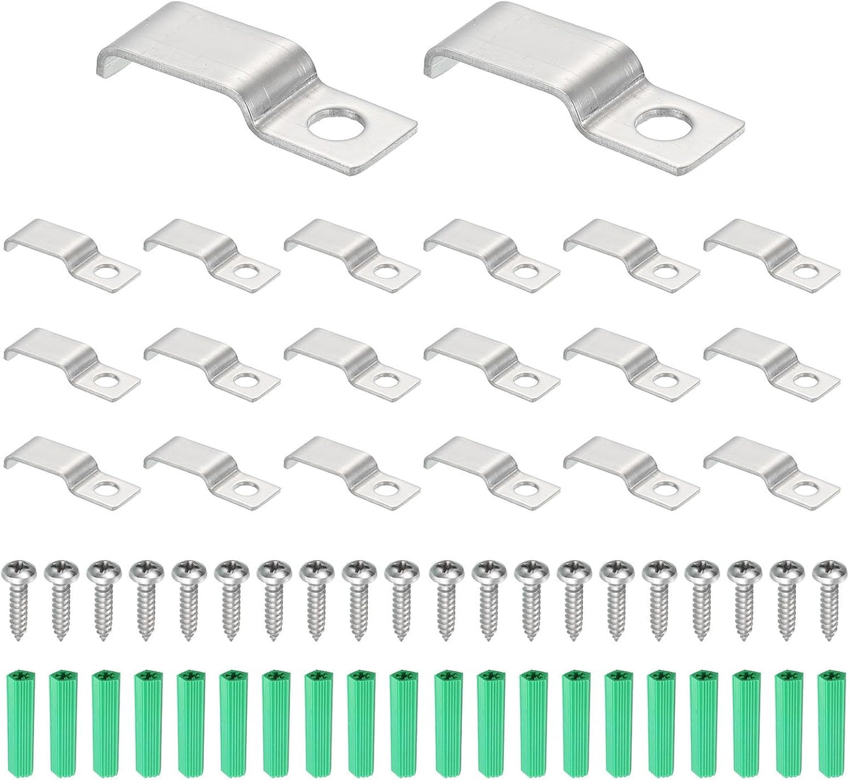 ya 26 10.21 baidi 20Pack Stainless Steel Pipe Strap Fit for 4x16mm Light Strip Cable Strap Clamp