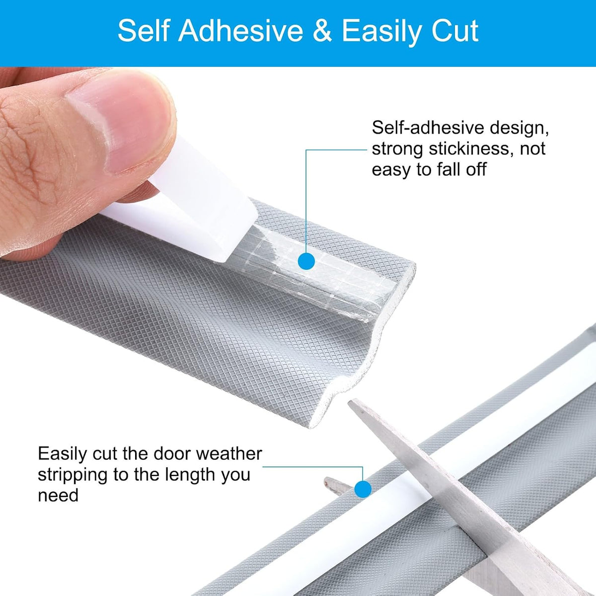 ya 26 10.21 baidi 26.2Ft Weather Stripping Door Seal, PU Foam Door Weather Stripping, Grey