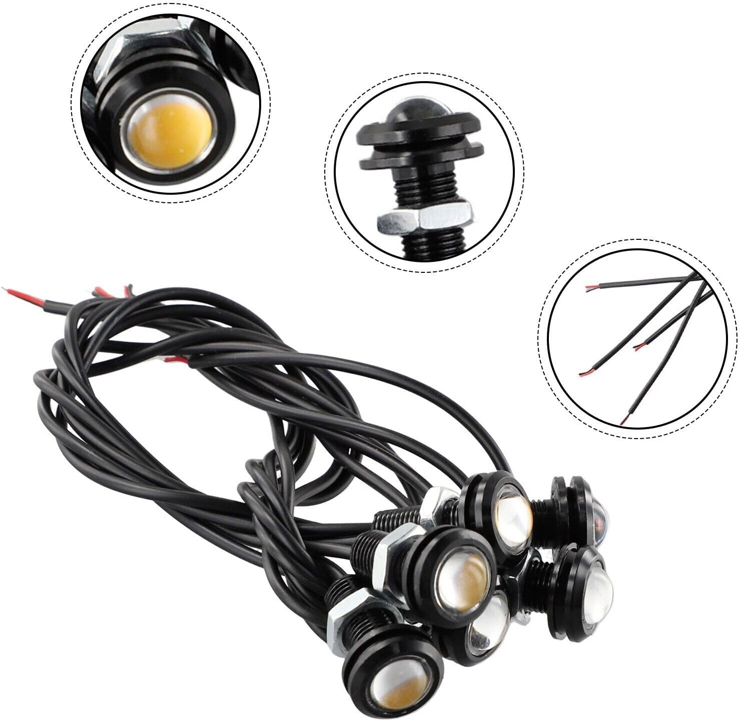 ya 4 8.8 6pcs Front Grille Anti-collision Grill Cover Amber LED Light Replacement Parts 