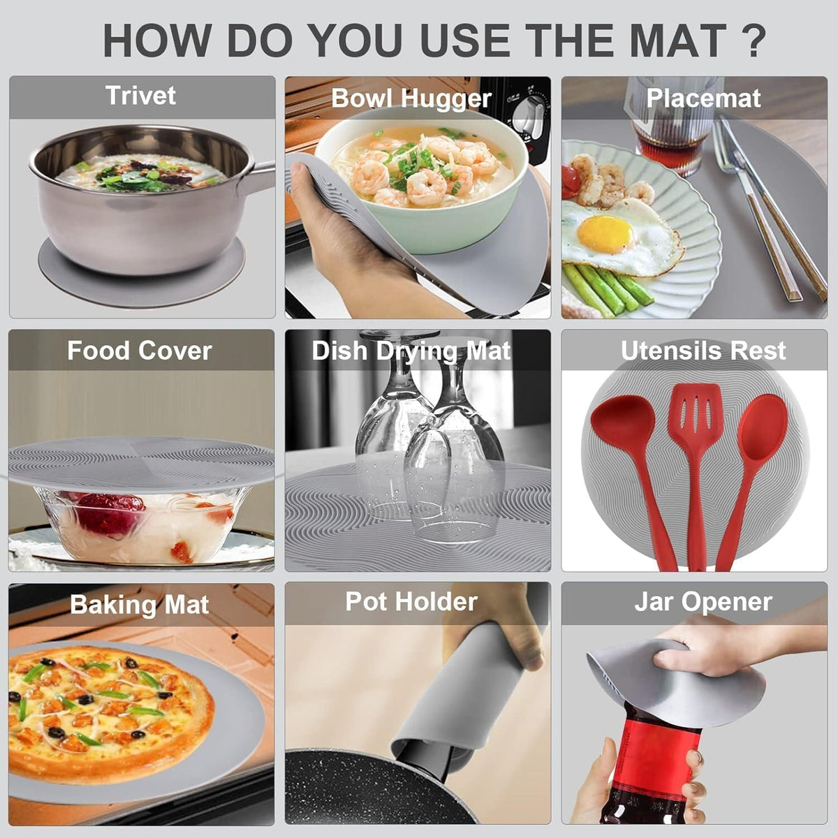 ya 14 9.20 baidi 2-in-1,Microwave Mat and Cover - Mat doubles as a bowl holder, splash proof,gray-1