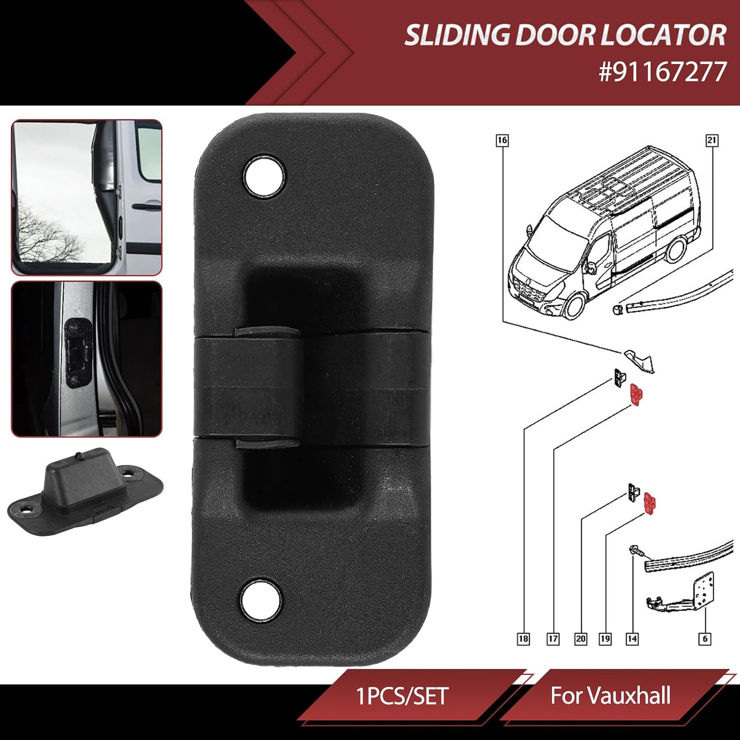 ya 7 8.24 baidi for Vauxhall Trafic Mk2 & Mk3 Female Side Sliding Door Locator Retainer 91167277