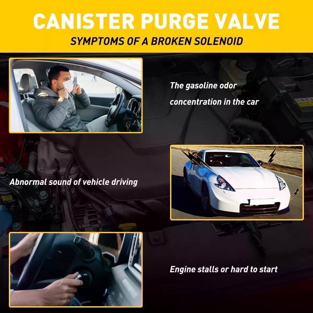 ya 4 8.24 baidi AU5A9G866AB EVAP Purge Valve Fit for d Escape Fusion 1.5L 2015-2020