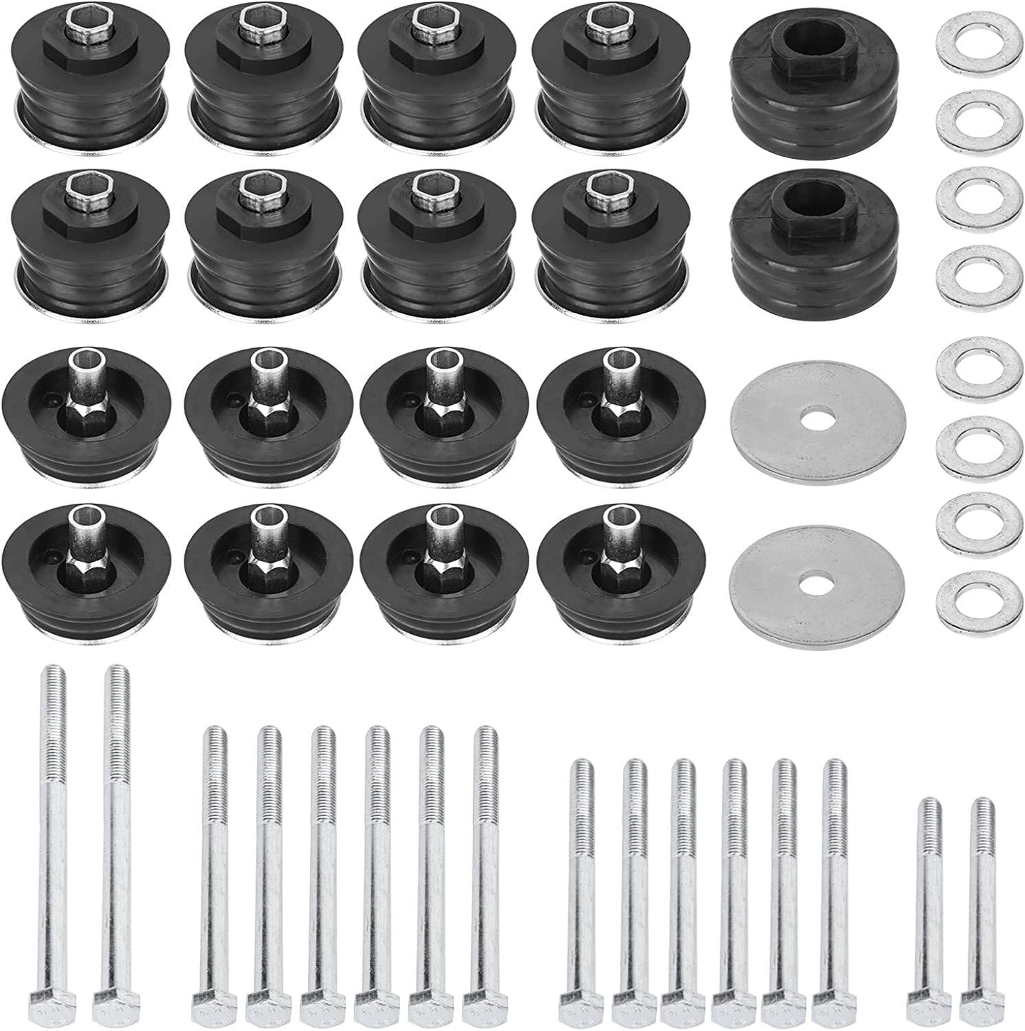ya 2 8.15 Body Cab Mount Bushing Kit for 2008-2016 for Ford F250 F350 Super Duty 2WD 4WD Black