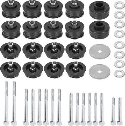 ya 2 8.15 Body Cab Mount Bushing Kit for 2008-2016 for Ford F250 F350 Super Duty 2WD 4WD Black