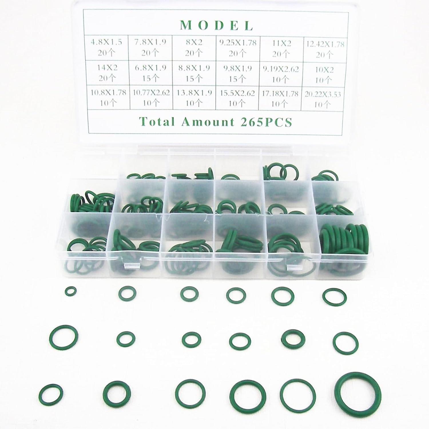 ya 7 8.24 baidi 265 Pcs Car A/C System Air Conditioning O Ring Seals Set Rapid Repair Kit Tool