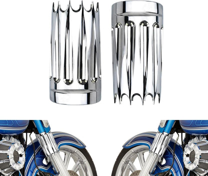 ya 2 8.15 Chrome CNC Slider Fork Cover Fit for Harley Touring Electra Road Glide 1984-2023