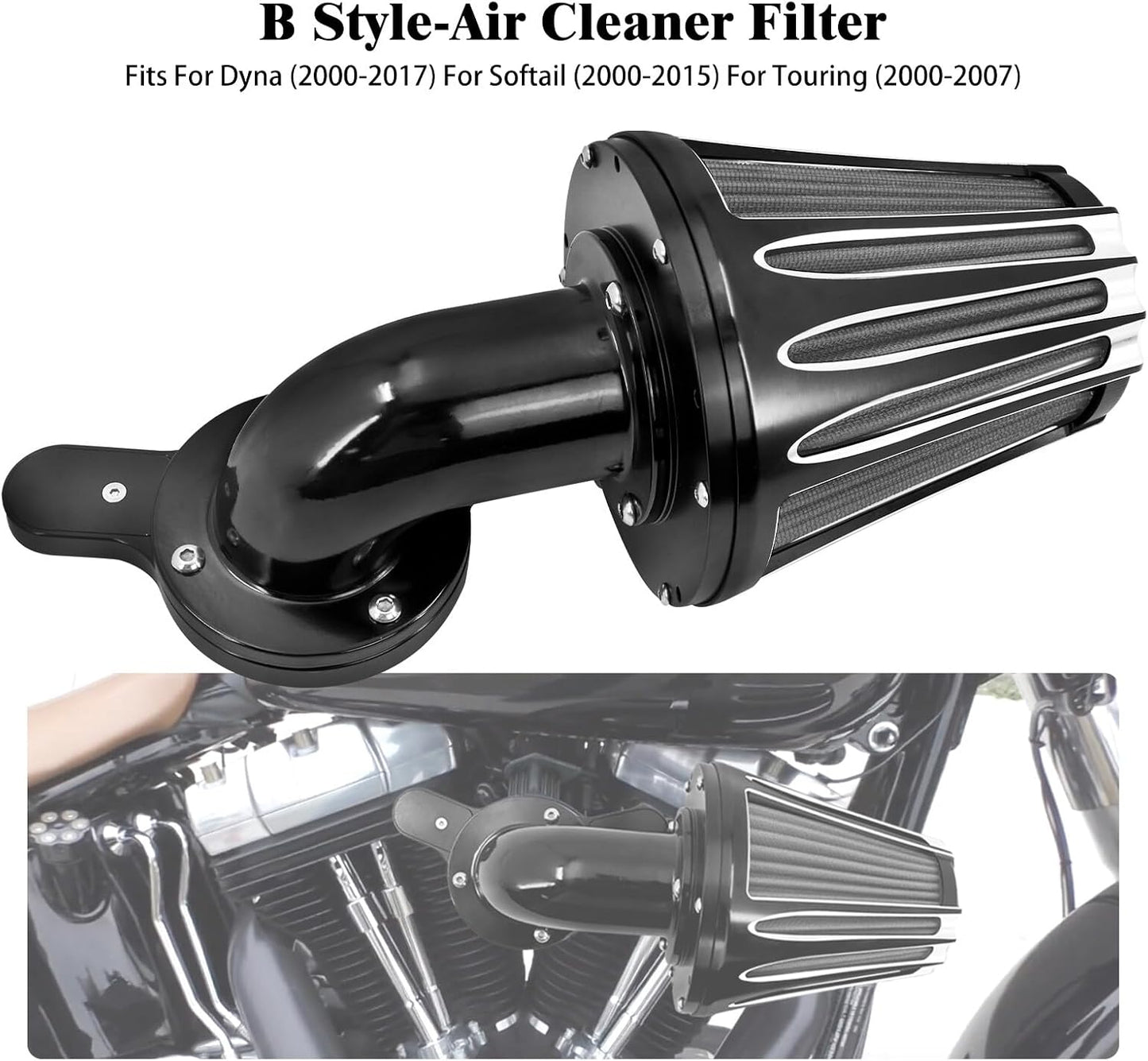 ya 5 8.10 Cone Air Cleaner Filter Gray Element for Harley Touring Road Electra Glide 00-07