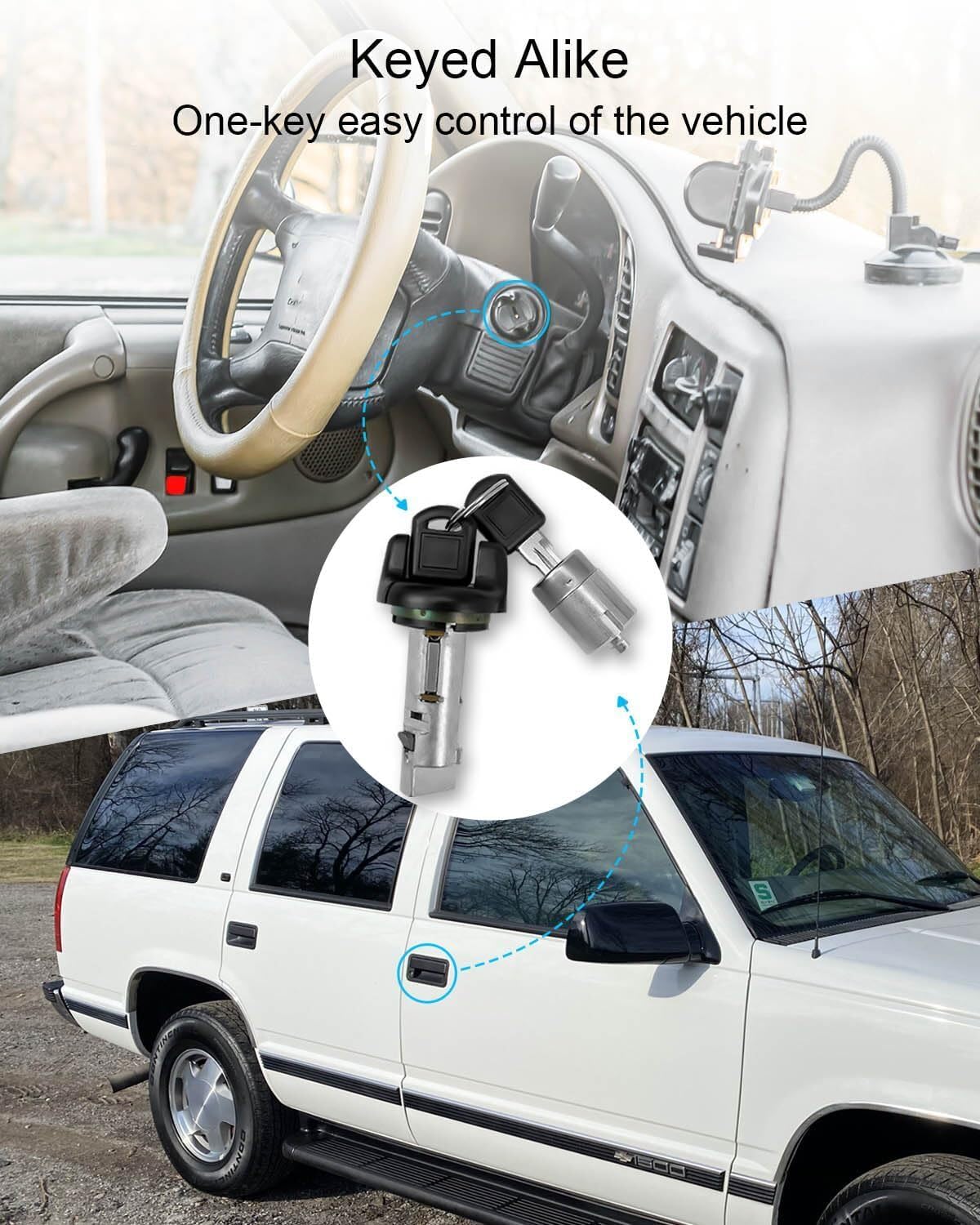 ya 9 10.24 New Ignition Switch & Door Lock Cylinders with Keys for Chevy for GMC C/K Suburban