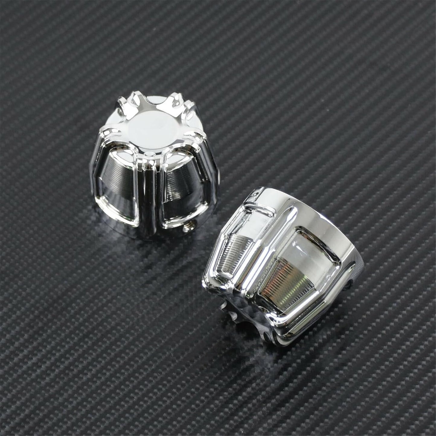 ya 2 8.15 Chrome Front Axle Nut Cover Cap CNC Fit for Harley Softail Fat Boy Dyna Touring