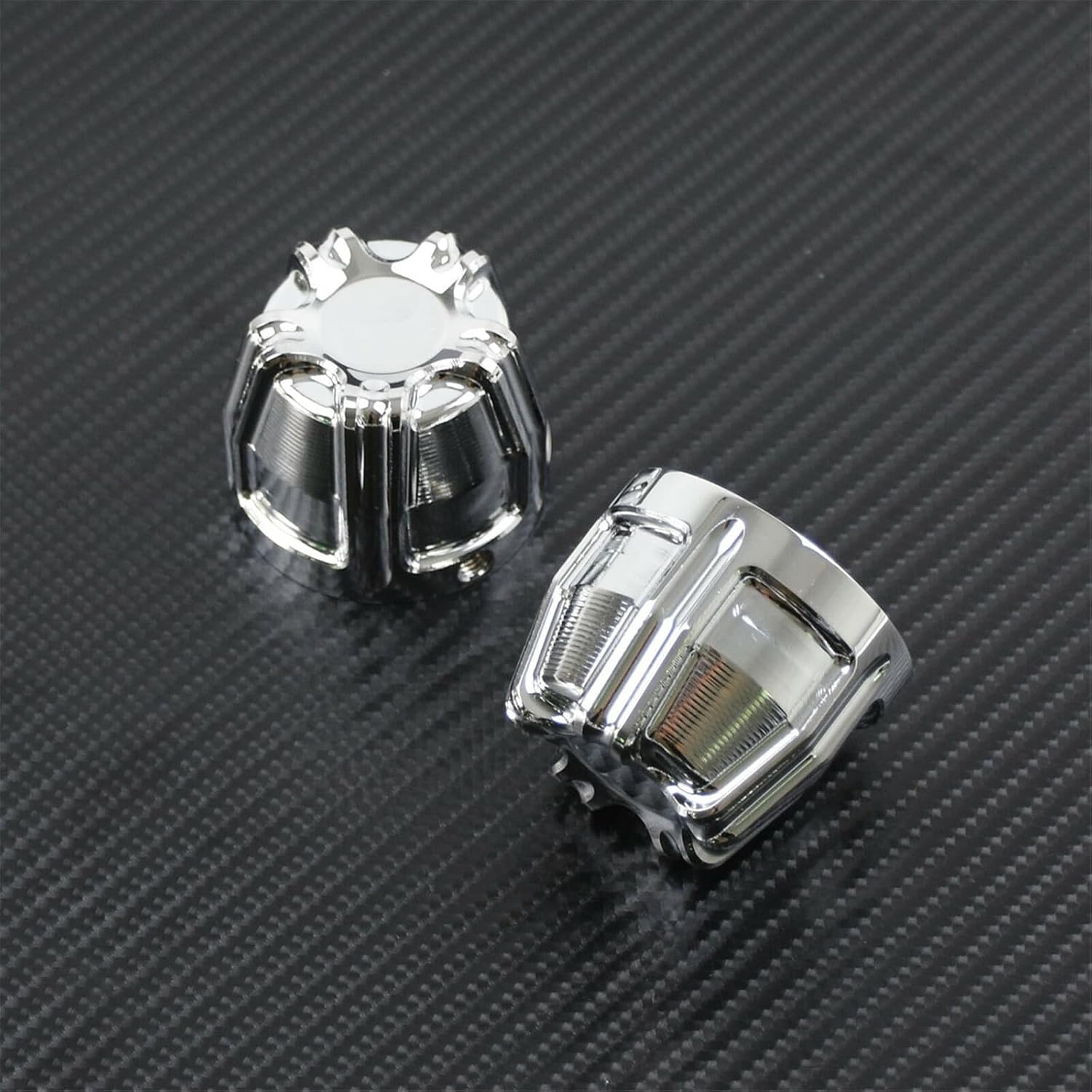 ya 2 8.15 Chrome Front Axle Nut Cover Cap CNC Fit for Harley Softail Fat Boy Dyna Touring
