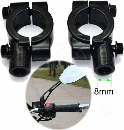 ya 2 8.15 Motorcycle e-Bike Bike Rear Mirror Mount Clamp Holder Hand Bar Bracket Part -8mm