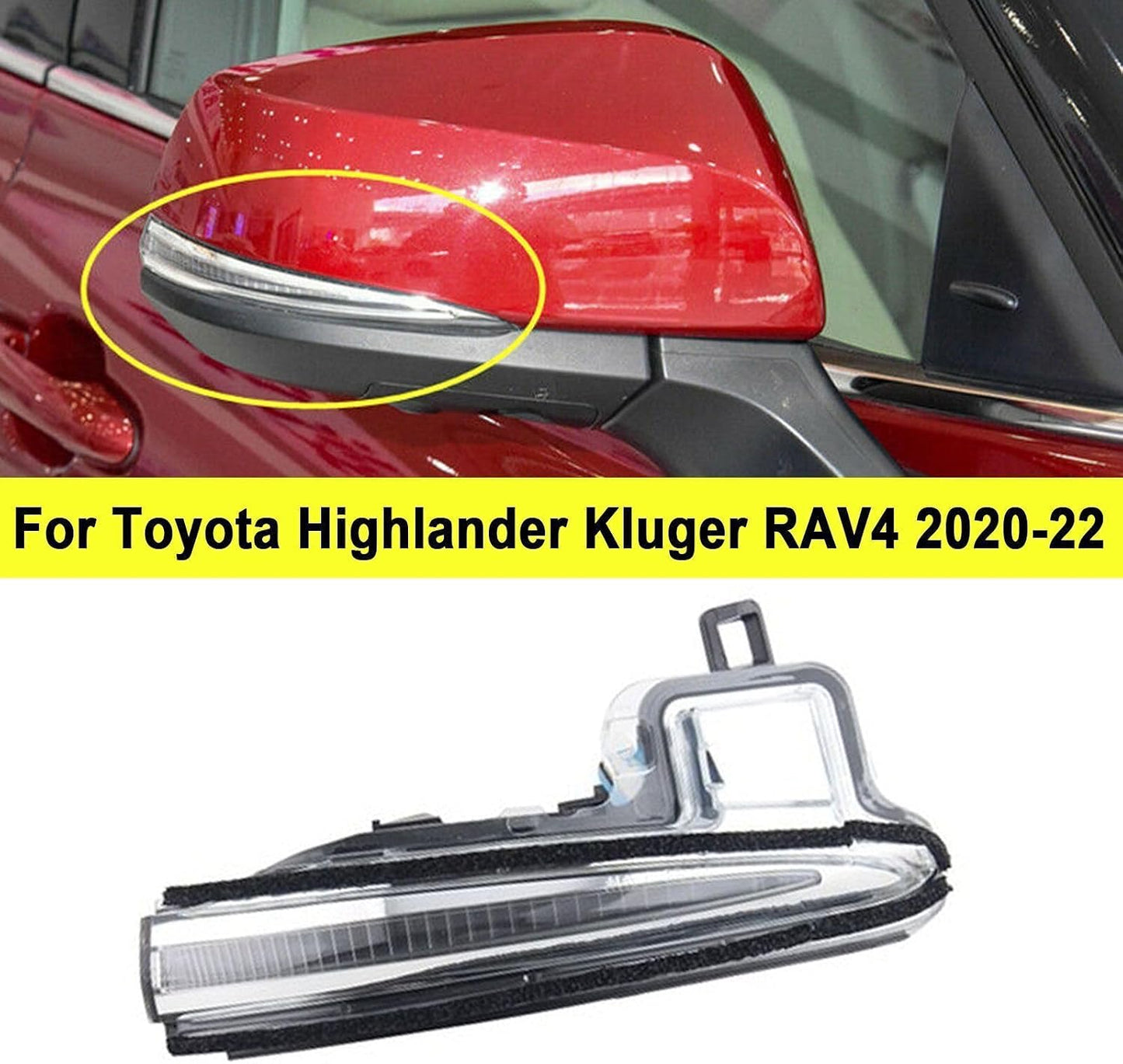 ya 4 8.24 baidi LED Passenger Side Mirror Turn Signal Light for Toyota Highlander RAV4 2020-2023