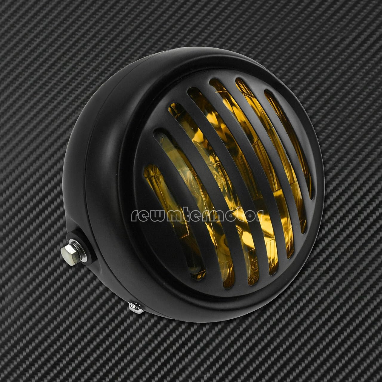 ya 6 8.24 baidi 6.3 Retro Motorcycle Headlight Grill Amber Lens Cover Fit for Harley Cafe Racer