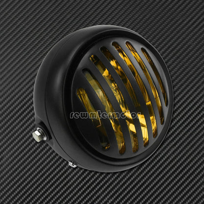 ya 6 8.24 baidi 6.3 Retro Motorcycle Headlight Grill Amber Lens Cover Fit for Harley Cafe Racer