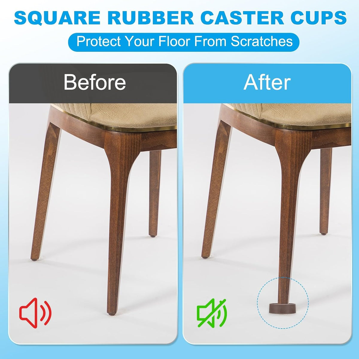ya 26 10.21 baidi 4 Pack Square Rubber Furniture Pads 4x4 for Furniture Feet, Black