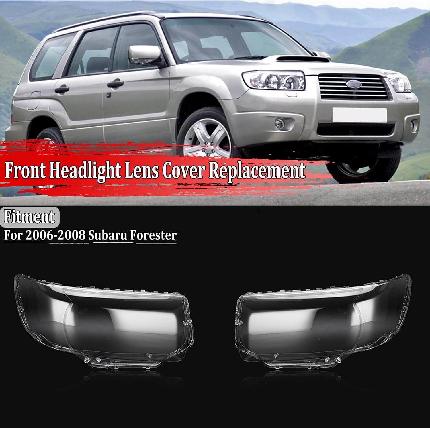 ya 7 8.24 baidi Transparent headlight lens headlight cover L+R for Subaru for ester 2006-2008