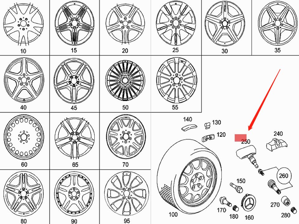 ya 8 8.24 baidi Tire Pressure Monitoring System Sensor for Mercedes-Benz C219 W211 W216 E300
