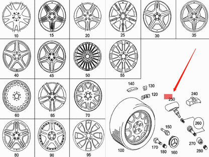 ya 8 8.24 baidi Tire Pressure Monitoring System Sensor for Mercedes-Benz C219 W211 W216 E300