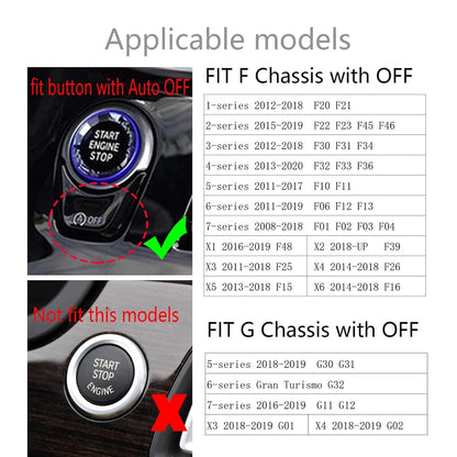 ya 8 8.24 baidi Crystal Engine Start Stop Ignition Push Button Cover for BMW F/G Chassis F10 F30