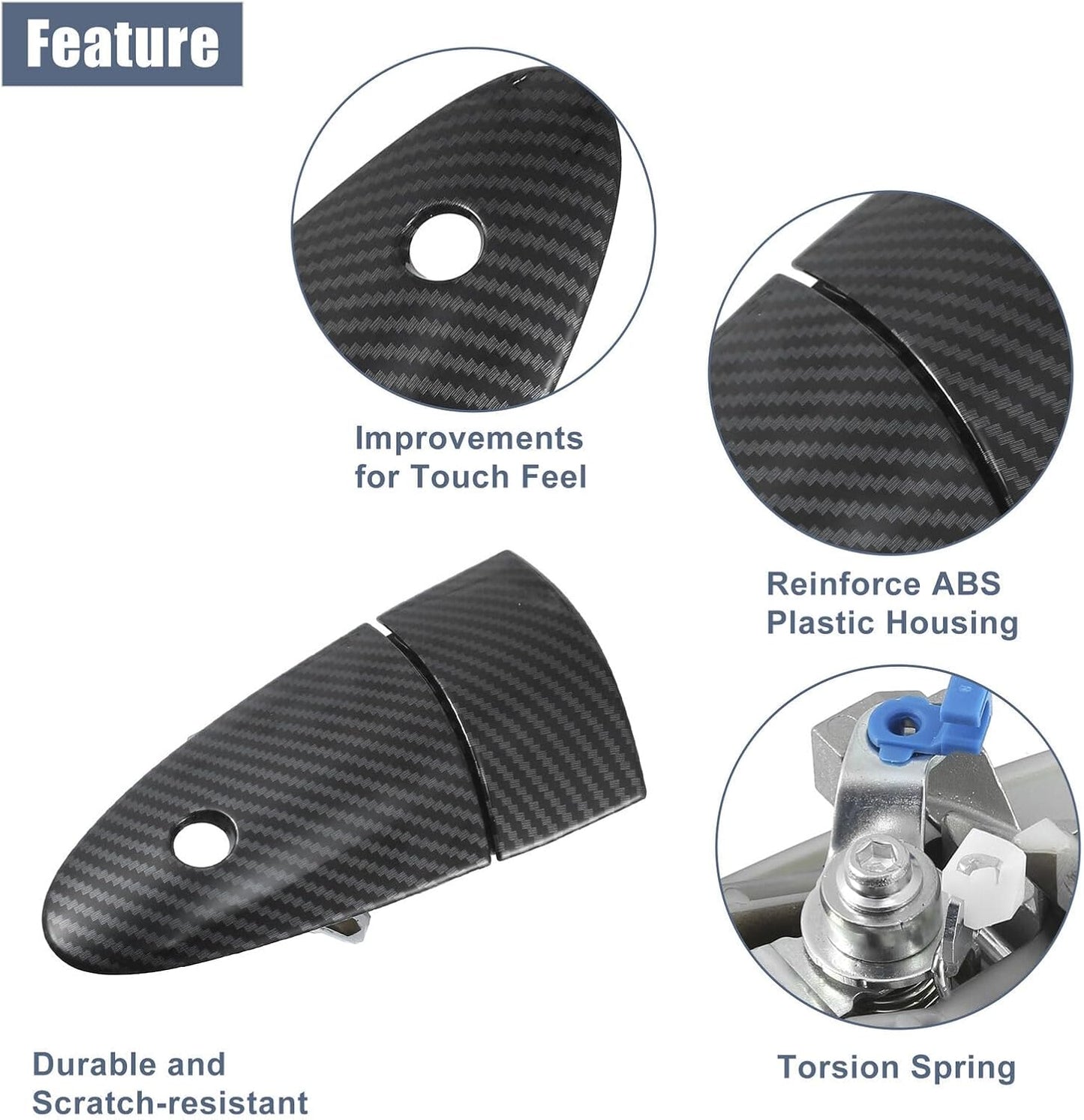 ya 2 8.15 Front Left Car Exterior Door Handle Carbon Fiber Pattern for Honda CRZ 2011-2015