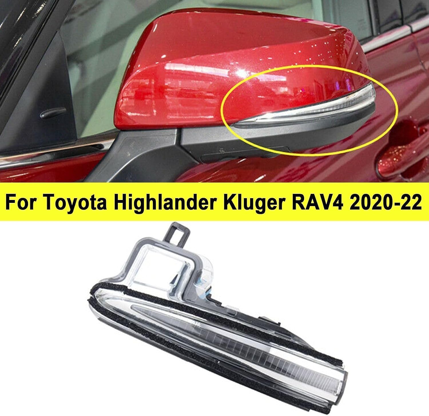 ya 4 8.24 baidi Fits for Toyota Highlander RAV4 2020-2023 Left Mirror LED Turn Signal Light 