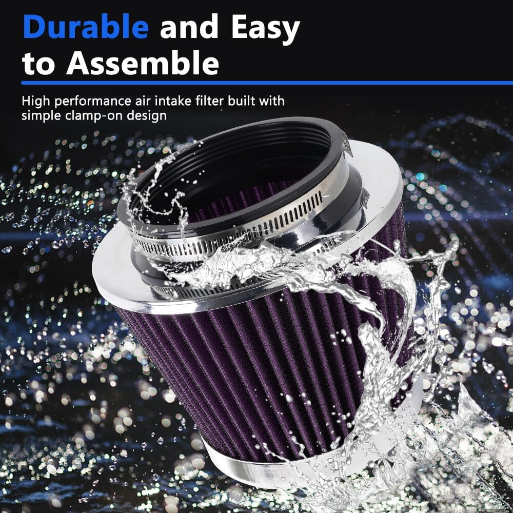 ya 13 9.15 baidi Purple High Flow Per for MAN ce Cold Air Intake Air Filter 3/3.5/4 Inlet 5 Tall