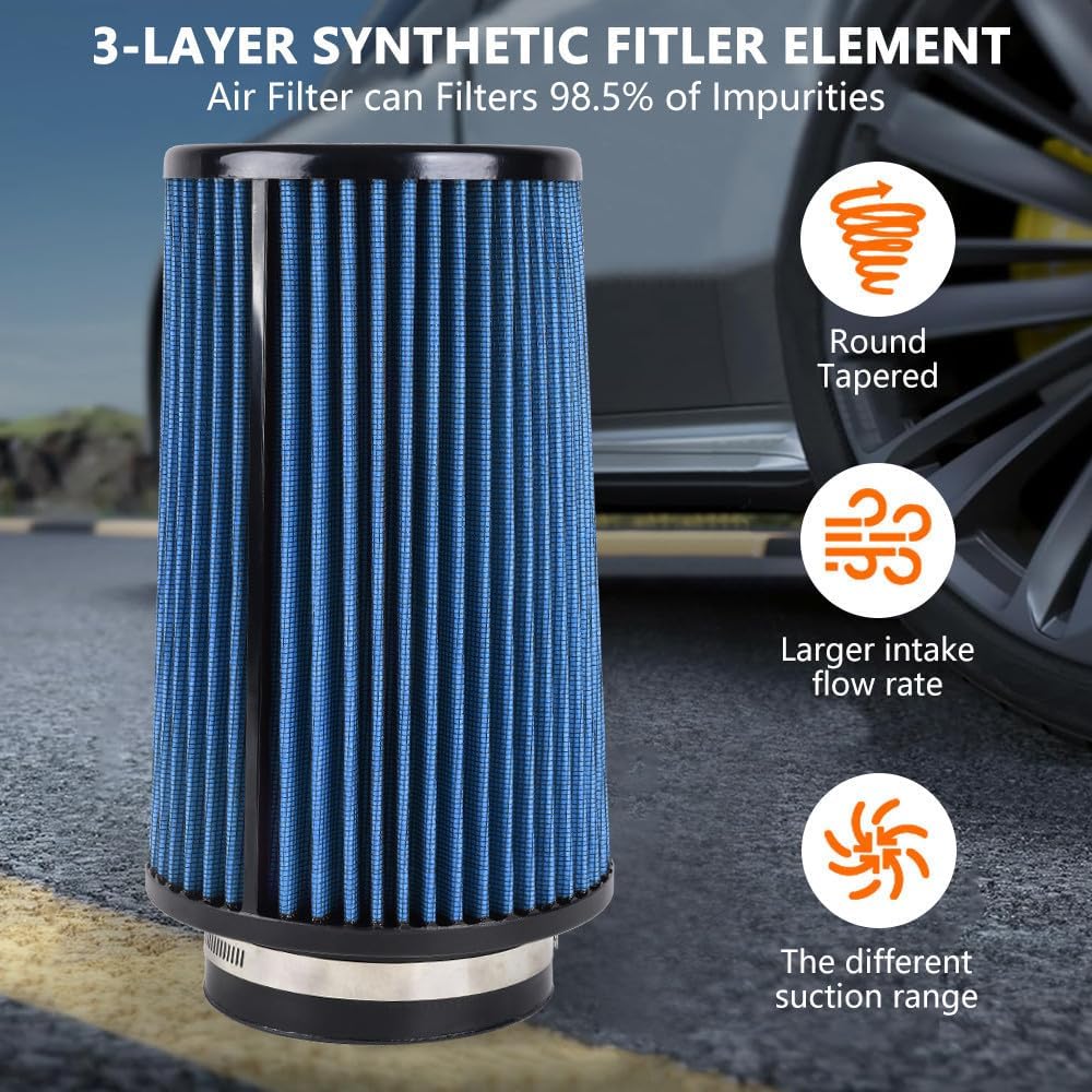 ya 13 9.15 baidi 3, 3.5, 4, 10.5 Tall Blue Per for MAN ce High Flow Cold Air Intake Air Filter