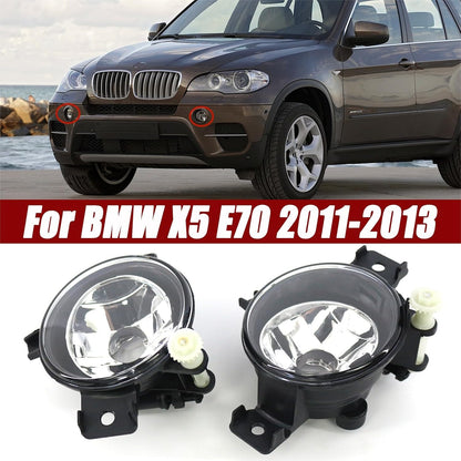 ya 13 9.15 baidi Pair Front Bumper Fog Light Lens Lamp Cover Clear For for BMW X5 E70 2011 2012 2013