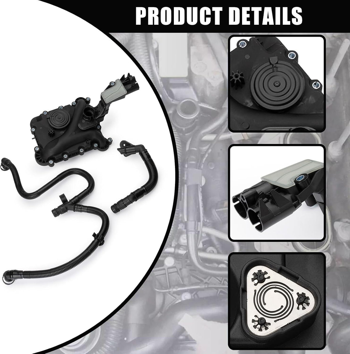 ya 10 9.16 baidi 06E103547AB Oil Separator PCV Valve Vent Trim for Audi Q7 A8 Q5 S4 A6 A7 3.0TFIS