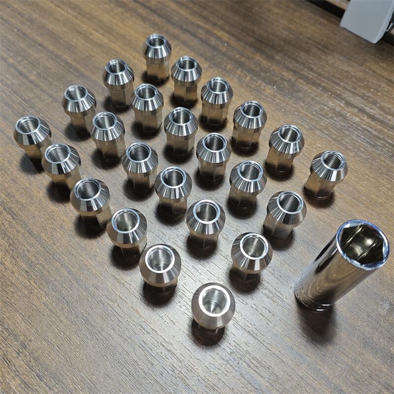 ya 10 9.16 baidi 24pcs M12*1.5 Stainless Steel Wheel Nuts Lug Nuts Hex 19mm Length 35mm