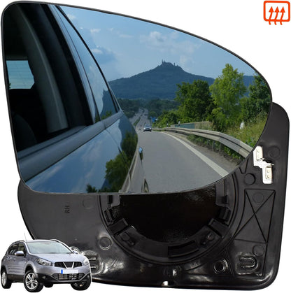 ya 2 8.15 for Nissan Dualis J10 2006-2013 Right Door Side Wing Mirror Glass Heated Convex